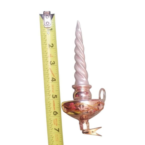 Vintage 1996 Glass By Peschka 4 Hand Blown Candlestick Christmas Ornaments - Picture 6 of 7